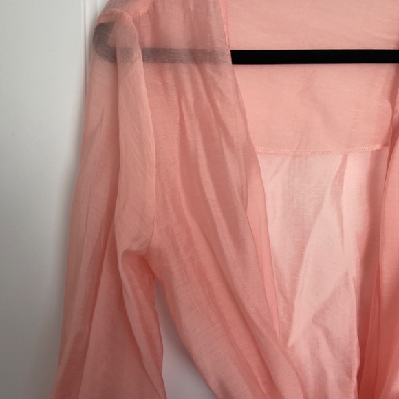 fancy shear peach front wrap top - Picture 3 of 5